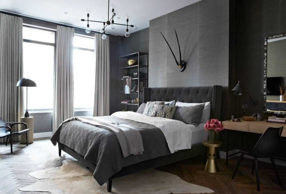 gri yatak odası dekorasyonu