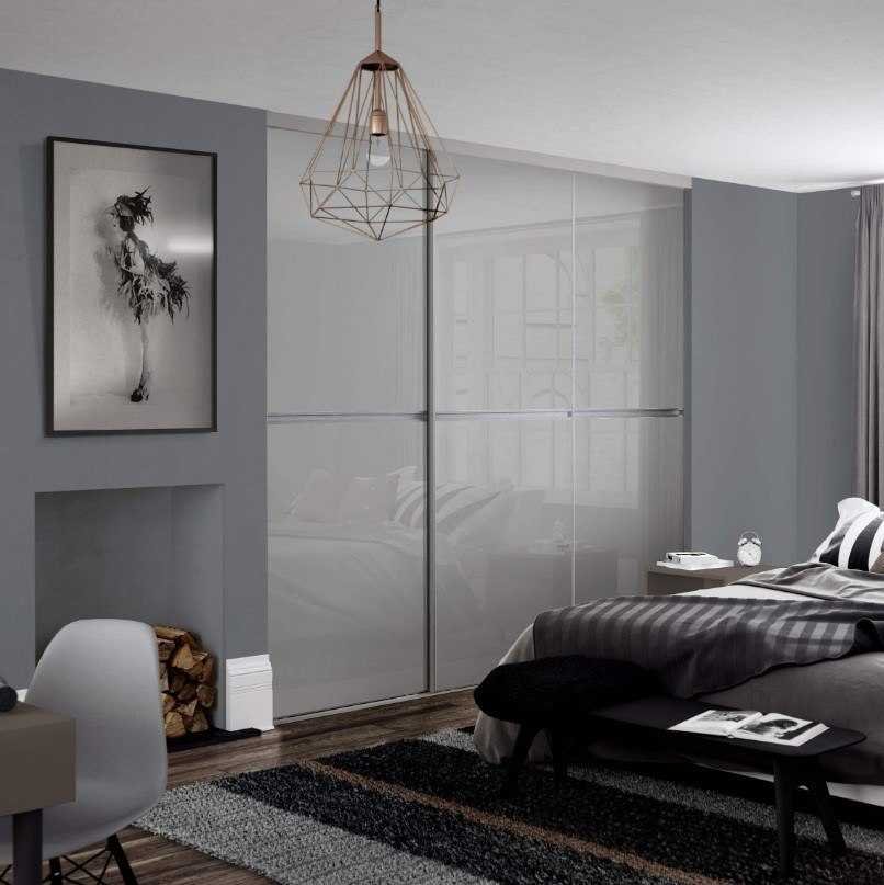 Modern minimalist gri yatak odası