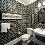 Siyah beyaz modern banyo duvar kağıdı dekorasyonu